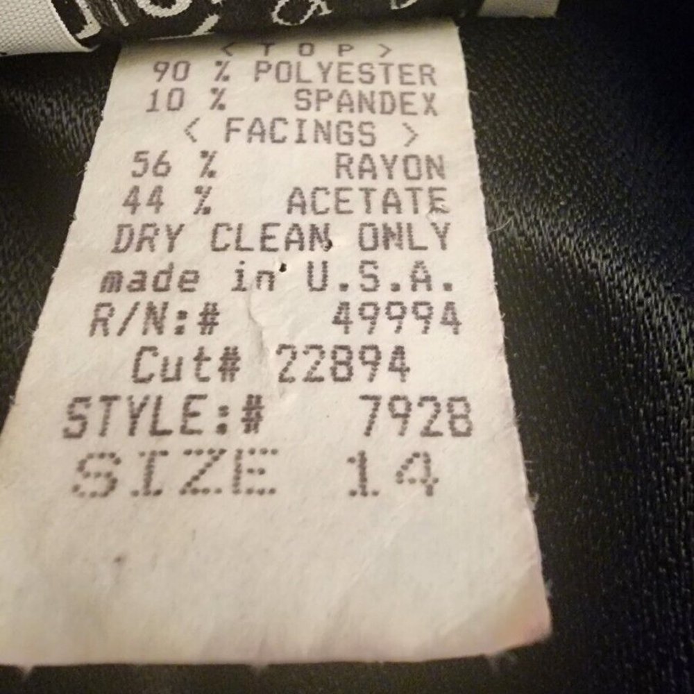 R&M Richards Karen Kwong Vintage Black Velvet Multi-Color Sparkle Tunic Size 14 - Picture 10 of 11